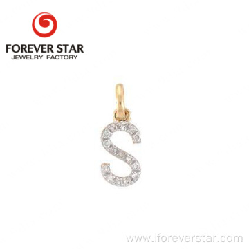 Cheap Real Light 9K Gold Letter M Pendant